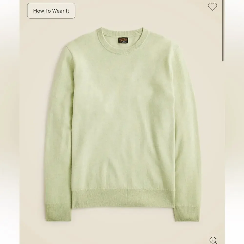 J.Crew Cashmere crewneck sweater Heather Pistachio